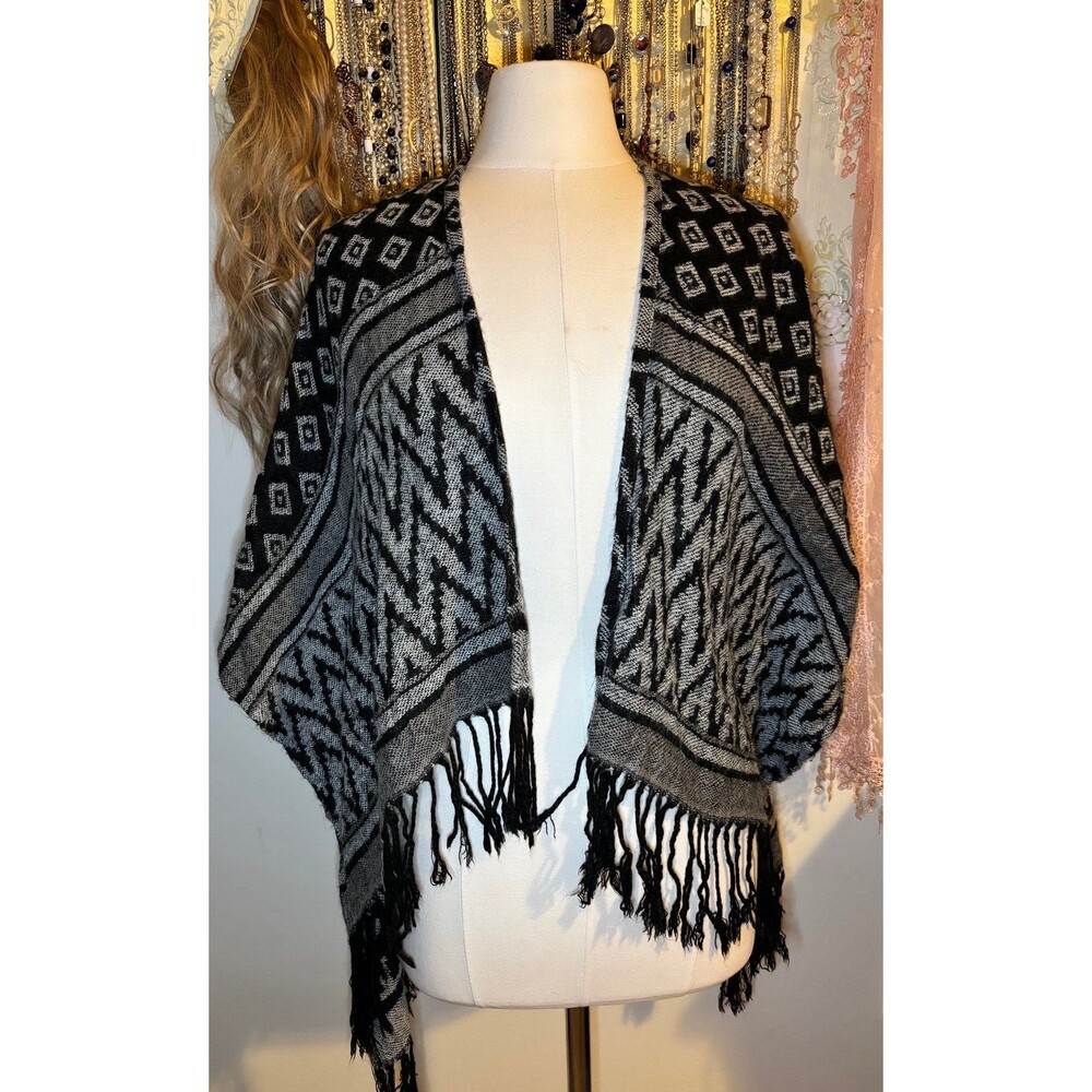 Hollister Knit Fringe Poncho